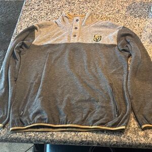 Vegas Golden Knights -VGK Gray and Gold Button-Up Sweatshirt